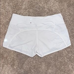 White lululemon runners shorts size 8